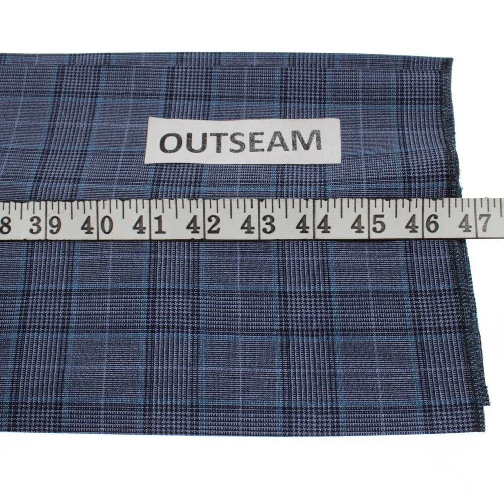PT Torino NWT Dress Pants Size 50 (US 34) Slim Fit Super 110's Blue Plaid Wool